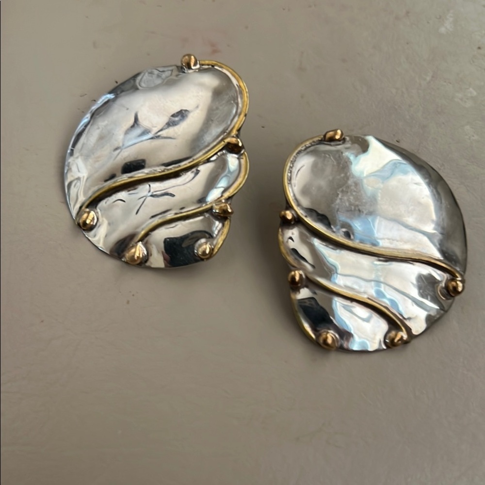 Louis Booth Sterling Silver Shell Earrings